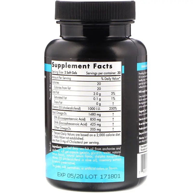 Омега 3 + Д3 Nordic Naturals Omega-D3 sport 60 капс - фото 2