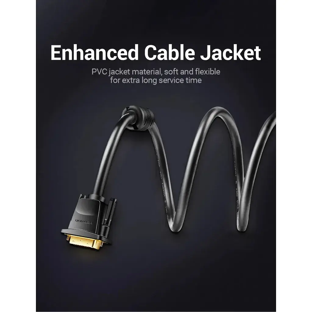 Кабель мультимедійний DVI to DVI 24+1pin 1.5m 2K 60Hz Dual Linik Vention (EAABG) - фото 6