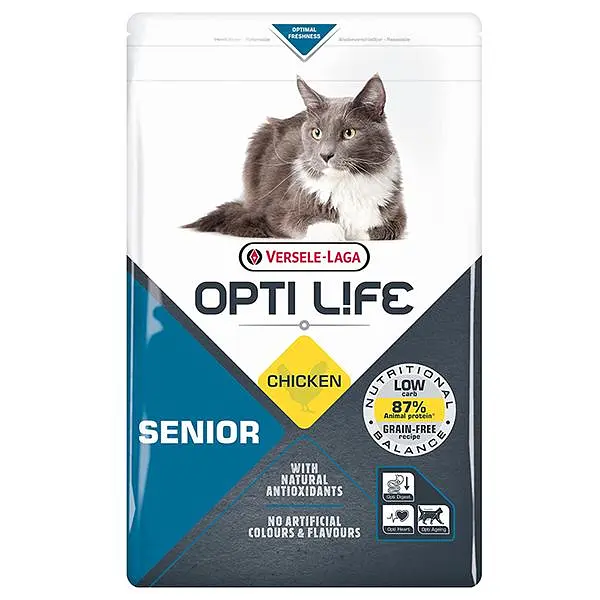 Сухий суперпреміум корм Opti Life Senior Опті Лайф Сеньйор беззерновий для літніх котів, Курка 1 кг (413128)