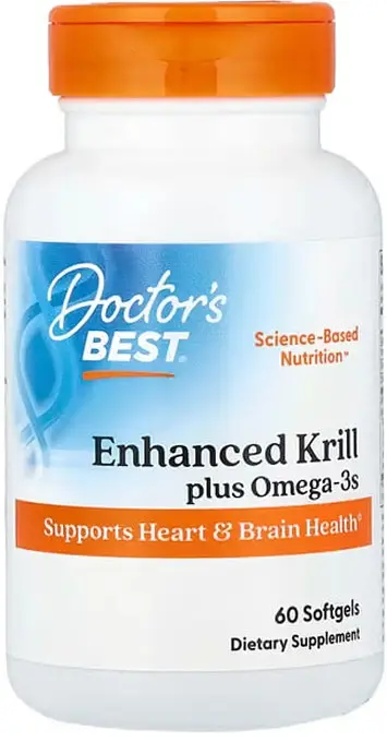 Риб'ячий жир з криля з DHA та EPA плюс Омега-3 Doctor's Best Real Krill 60 капс