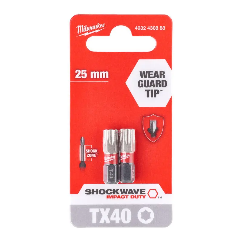 Біта SHOCKWAVE MILWAUKEE, TX40, 25мм, (2 шт) (заміна на 4932500367) - фото 2