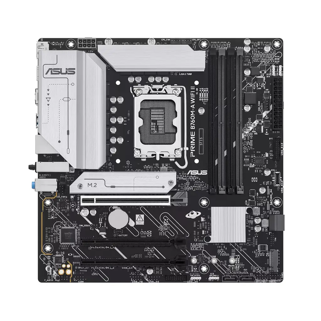 ASUS Материнська плата PRIME B760M-A WIFI II s1700 B760 4xDDR5 M.2 HDMI DP Wi-Fi BT mATX