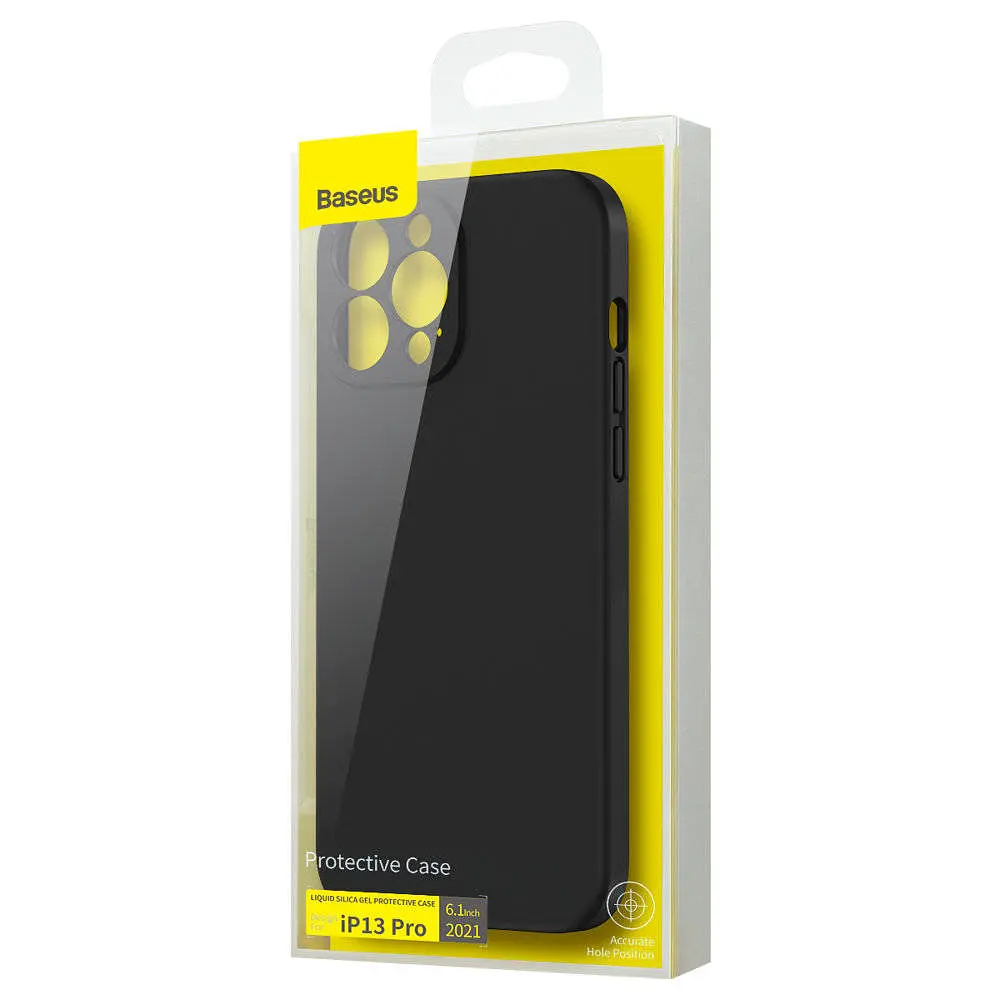 Чохол Baseus Liquid Silica Gel Protective Case For iPhone 13 Pro Black - фото 5