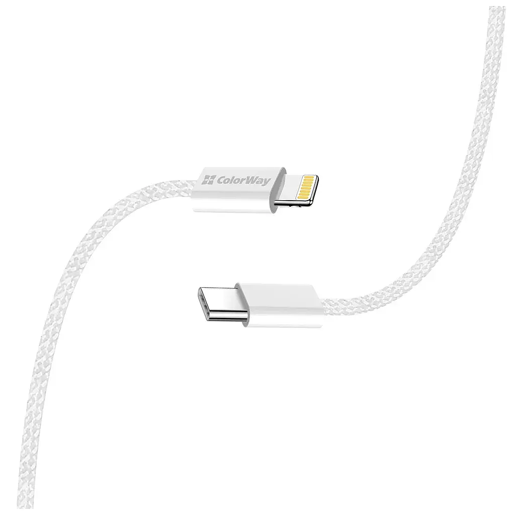 Дата кабель USB-C to Lightning 1.0m 27W grey ColorWay (CW-CBPDCL061-GR) - фото 6