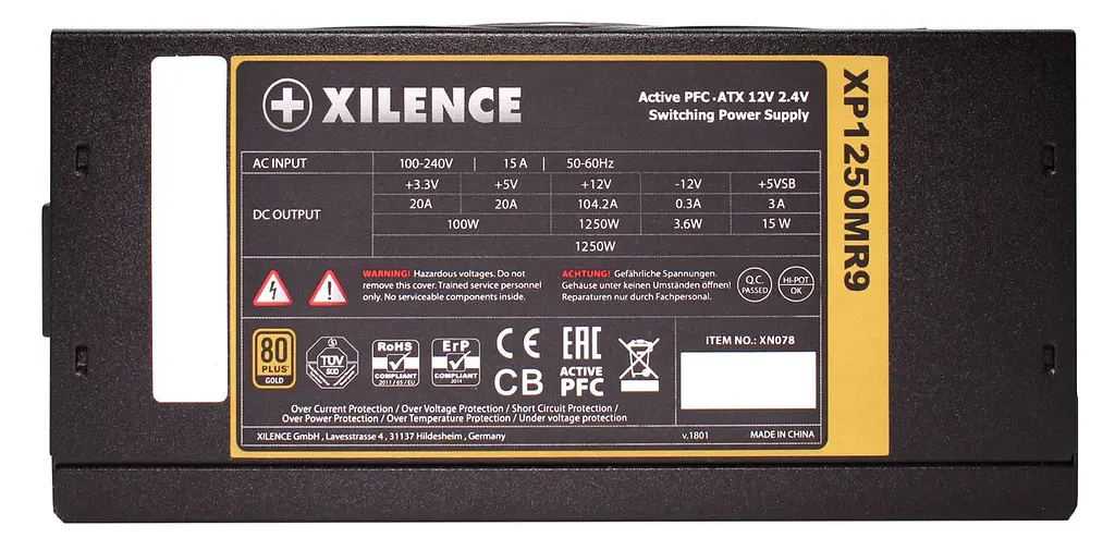 БЖ 1250W Xilence XP1250MR9 Performance X 80+ Gold, 140mm, Modular, Retail Box (XP1250MR9) - фото 5