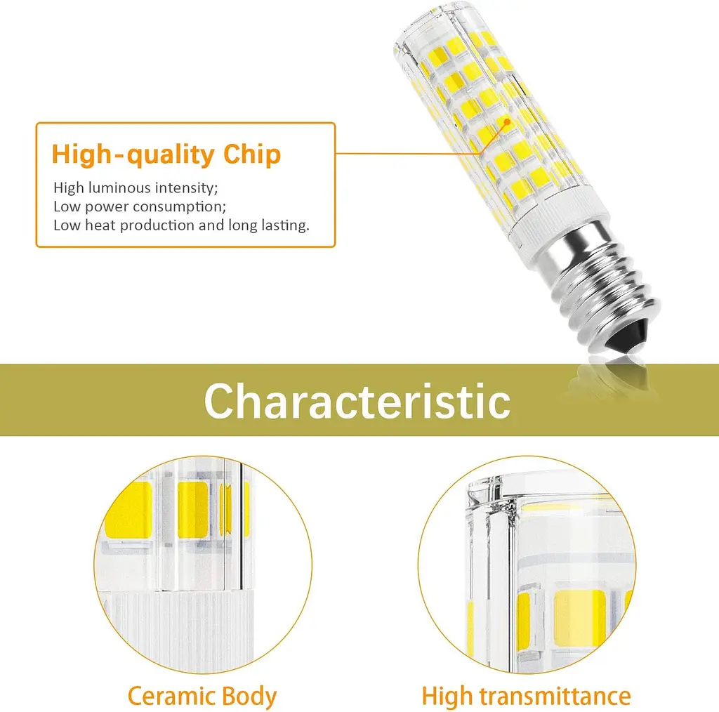 Лампочки DiCUNO E14 LED Bulb Cooker Hood 5w (50w Галогенний еквівалент) 550lm Cool - фото 4