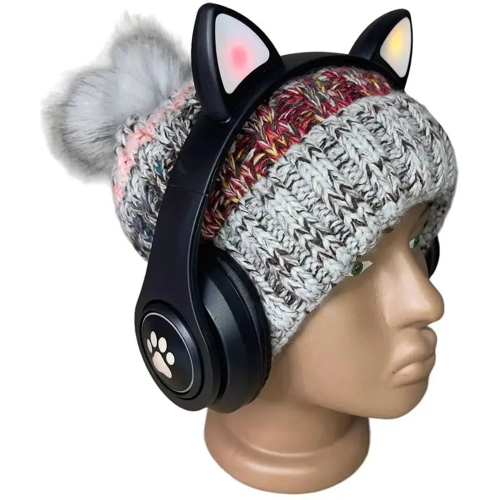 Навушники дитячі Opt-Top Cat ear В39М з радіо та блютуз чорні (1756375770) - фото 6