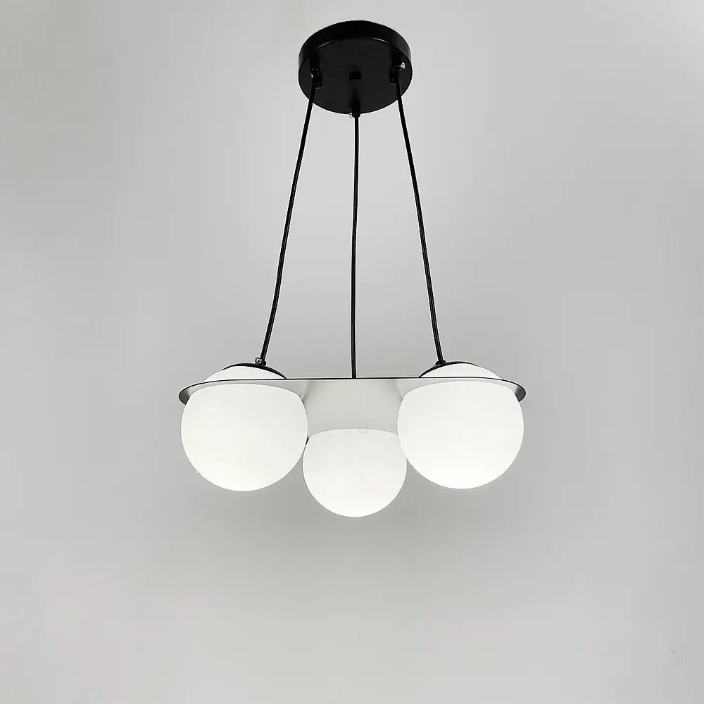 Подвесная люстра с тремя плафонами в сферических мотивах Ст. 922/3 BK+WT | Line F - фото 5