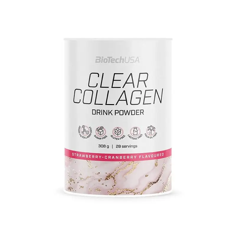 Препарат для суглобів і зв'язок Clear Collagen, 308 грам Полуниця-журавлина BioTech fit0019401