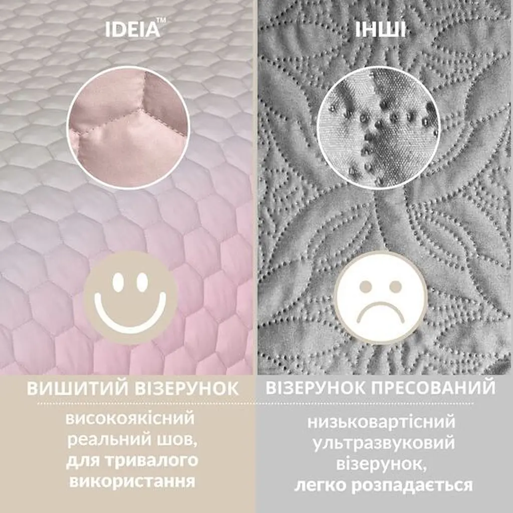 Покрывало на кровать Ideia Silhouette двухсторонняя крепкая стежка ткани 220 x 240 см (8-35590_пудра) - фото 4