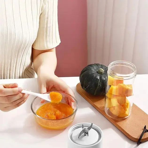 Портативная бутылка блендер для смузи Juicing Cup N8 из пластика 400 мл от USB Белая - фото 7