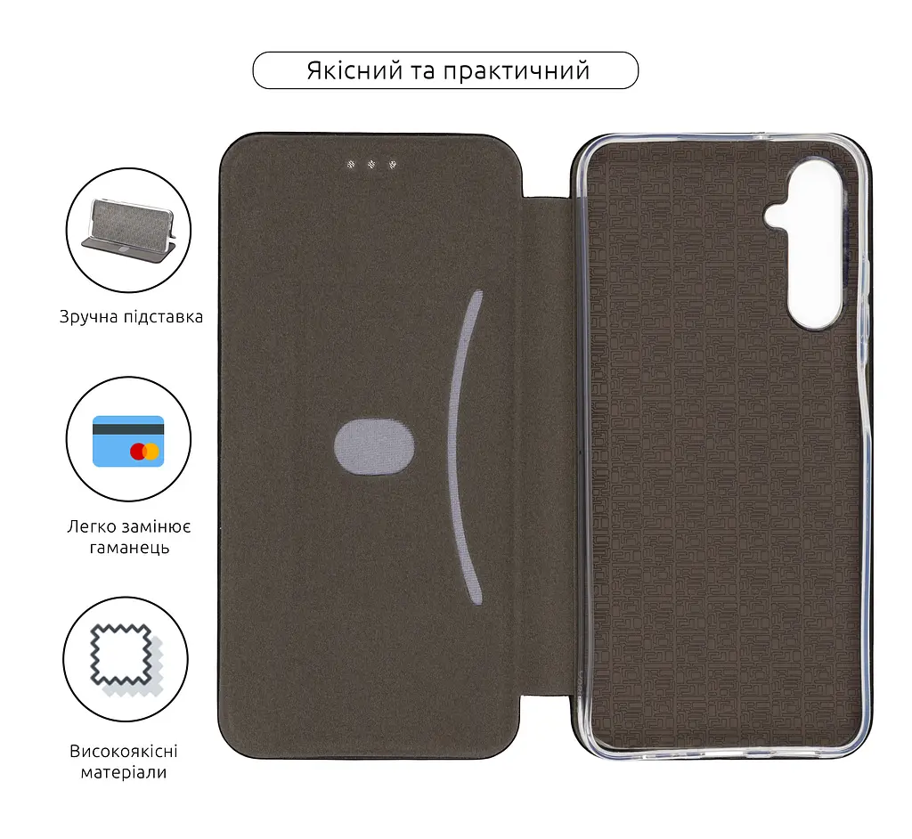 Чехол-книжка для Samsung Galaxy A05s (A057), G-Case, черный, кожаный чехол-книжка из экокожи (PU) и TPU, с магнитом, с подставкой и вместительным кардхолдером, противоударный, защита всего корпуса, ArmorStandart (ARM72572) - фото 3