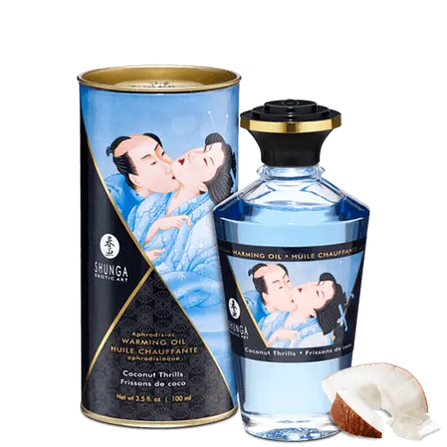 Збуджувальна масажна олія Shunga Aphrodisiac Warming Oil, 100 мл (кокосове хвилювання)