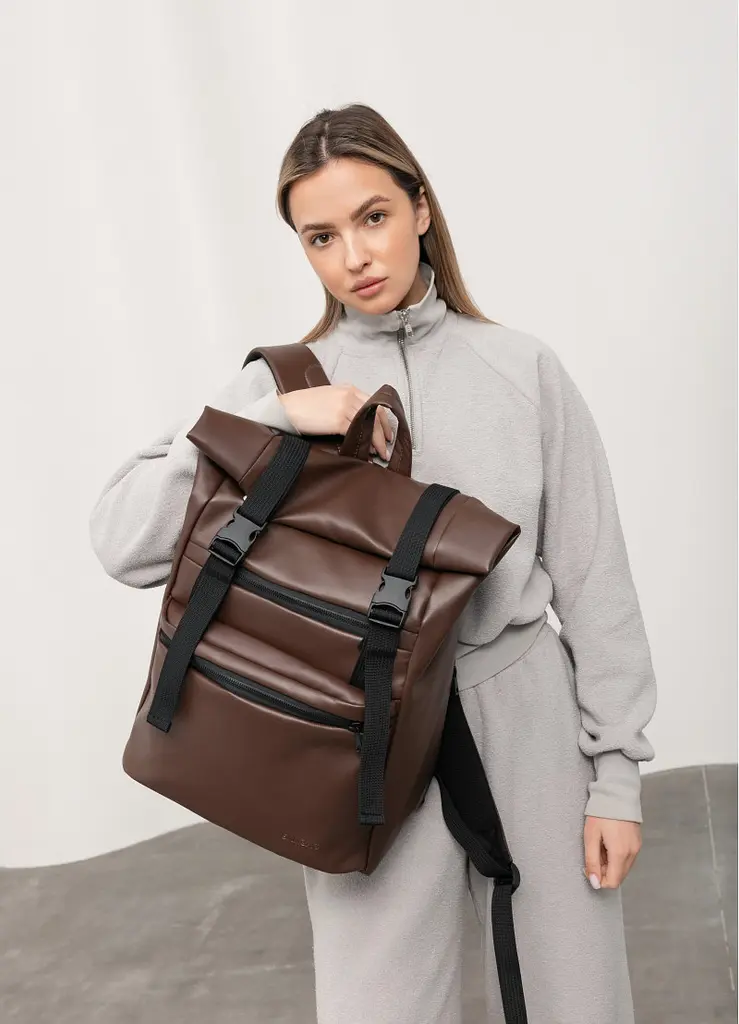Рюкзак ролл Sambag унисекс RollTop LTT шоколадный 41 x 30 x 16 см (24238020) - фото 8