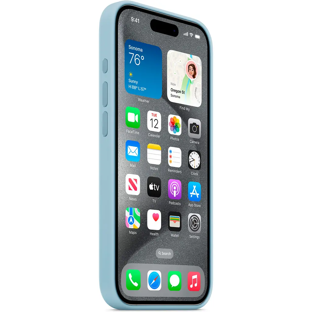 Чохол Silicone Case with MagSafe для Apple iPhone 15 Pro Light Blue AAA [105774] - фото 2