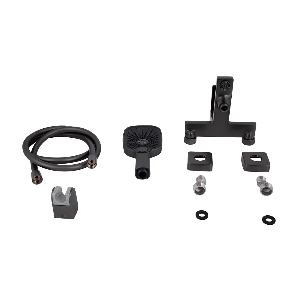 Змішувач для ванни Qtap Gemini (з душовим гарнітуром) QTGEM259GMB45684 Gunmetal Black PVD - фото 7