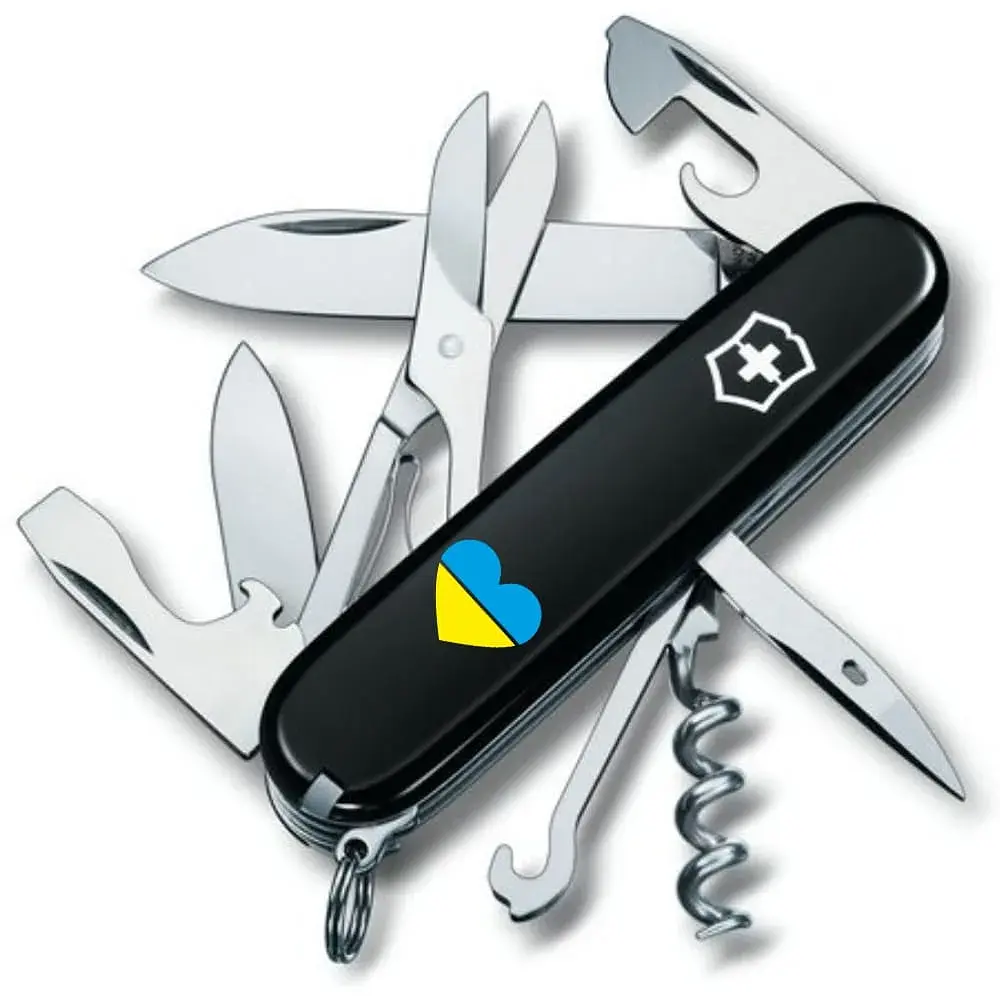 Ніж Victorinox Climber Ukraine Black "Серце жовто-блакитне" (1.3703.3_T1090u) - фото 3