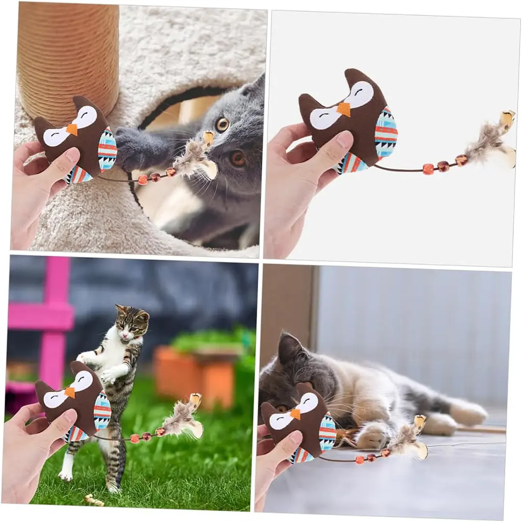 М'яка іграшка для котів EcoToys Сова з котячою м'ятою 9.5x8 см - фото 6