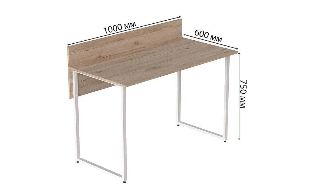 Компьютерный стол Ferrum-decor Скай 75x100x60 белый ДСП Дуб Артизан 16мм (FRD-101064) - фото 4
