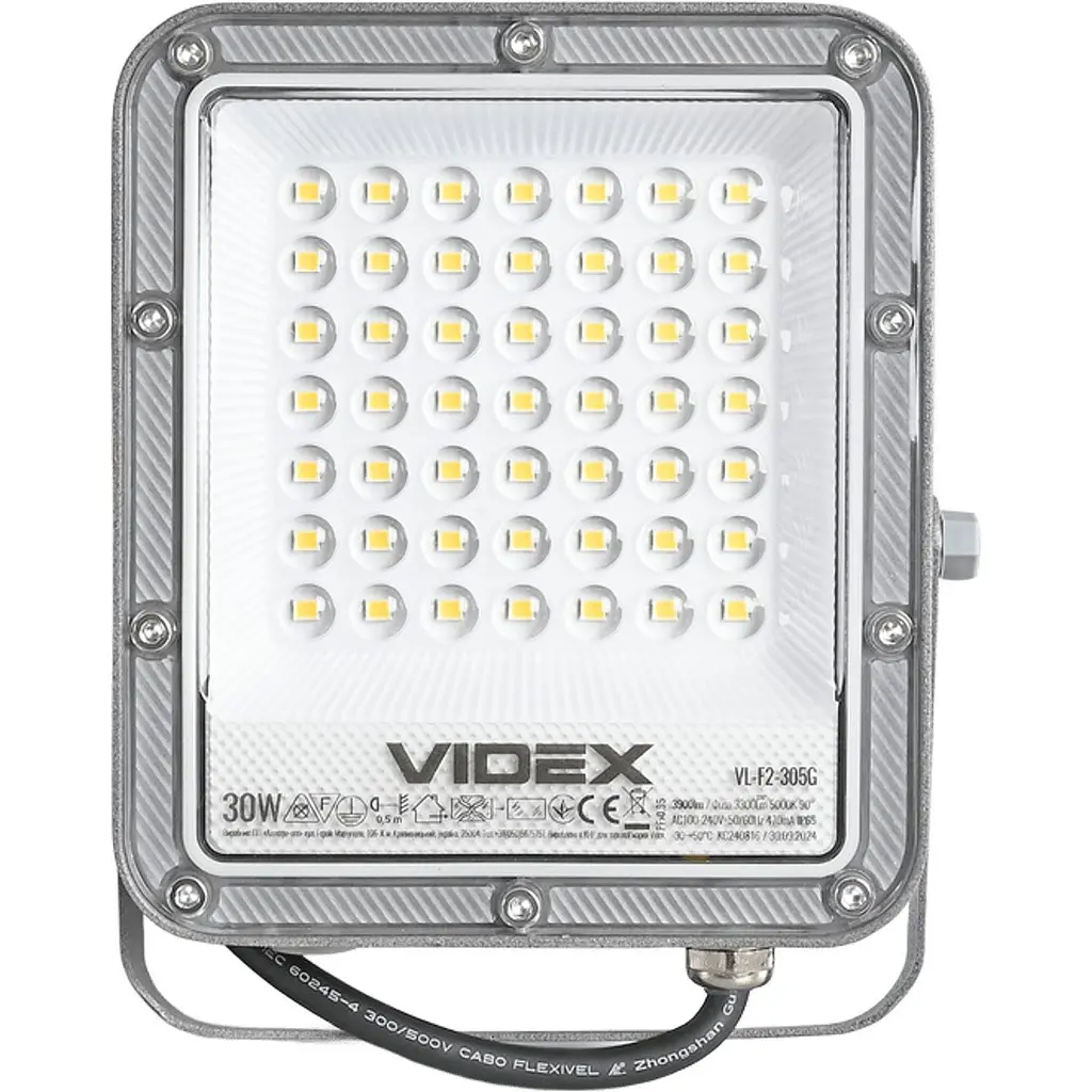Світлодіодний прожектор Videx Premium F2 30W 5000K (VL-F2-305G) [144832] - фото 2