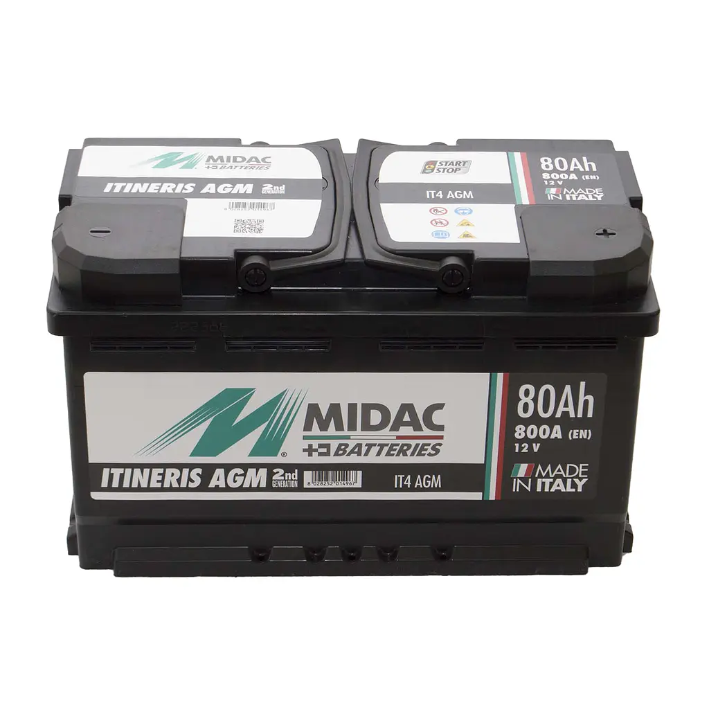 Аккумулятор 6СТ-80 Ah MIDAC ITINERIS START STOP AGM, 12V, 80Ah, R EN800А - фото 2