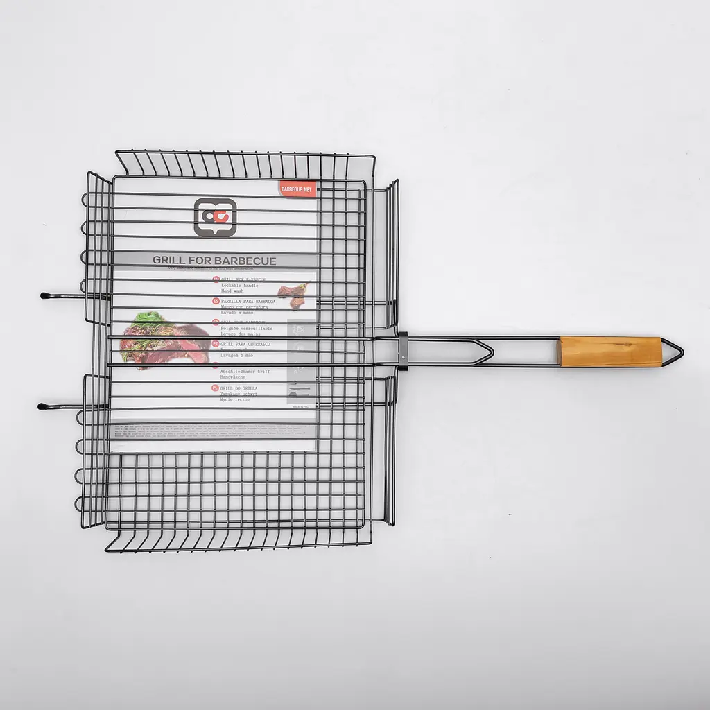 Решетка для гриля и барбекю Yiwu глубокая 38х26 см для костра мангала кемпинга решетка для барбекю гриля шашлыка BQ-10 - фото 2