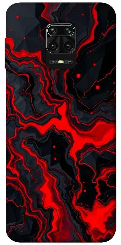 TPU чохол Demsky Black red marble для Xiaomi Redmi Note 9s / Note 9 Pro / Note 9 Pro Max