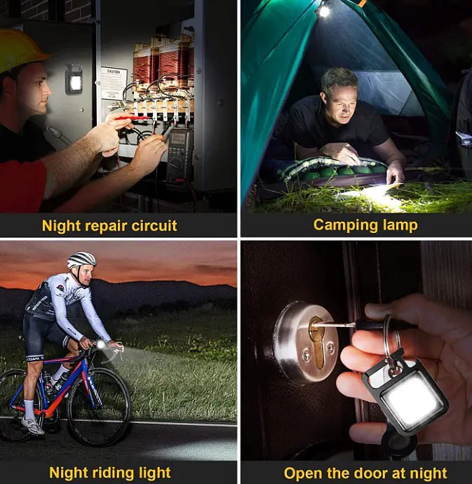 Міні ліхтарик брелок WD COB Rechargeable Keychain light з відкривалкою та магнітом світильник акумуляторний - фото 3