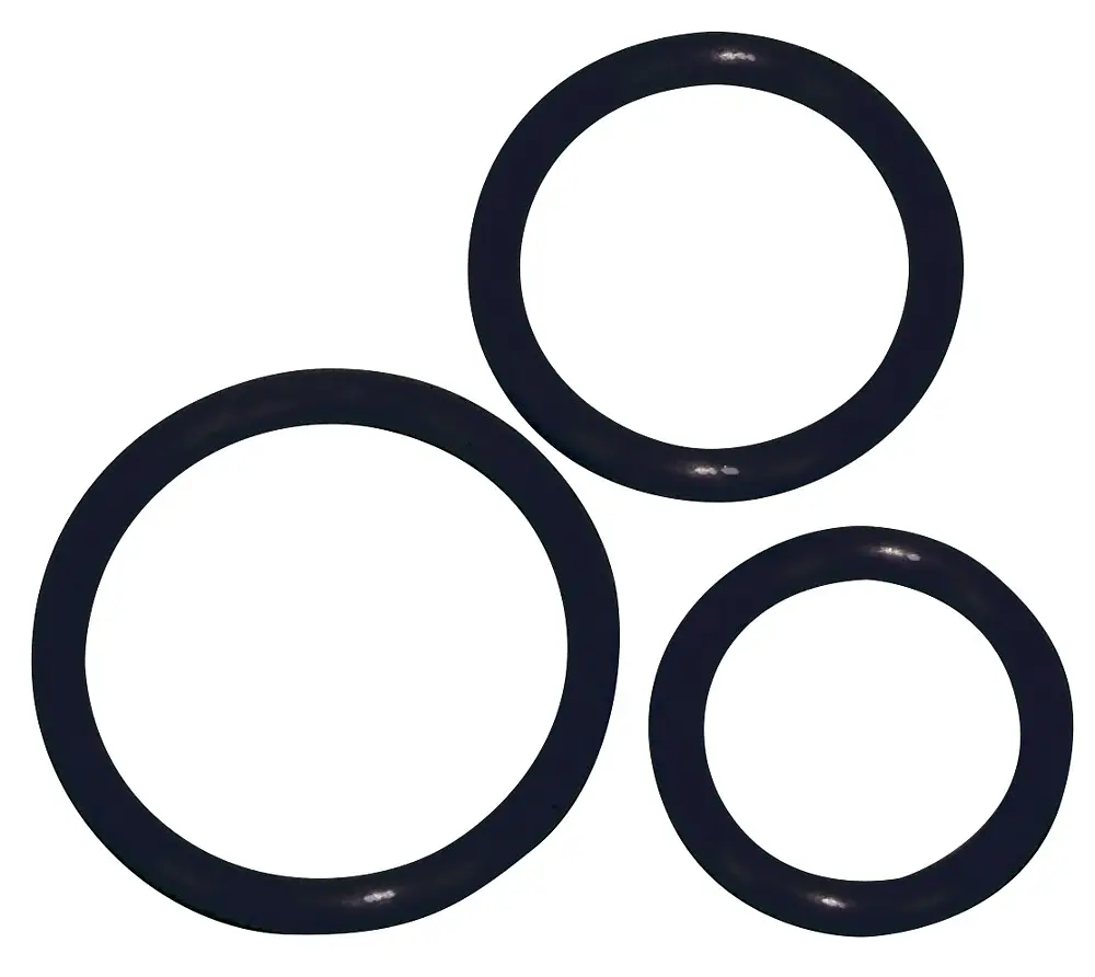 Набір ерекційних кілець Silicone Cock Ring Set чорні - фото 2