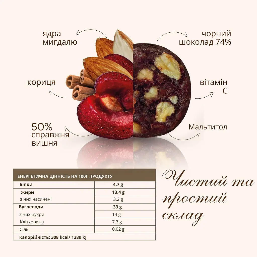 Конфета Misso Вишня и миндаль с корицей в шоколаде 180 г - фото 3