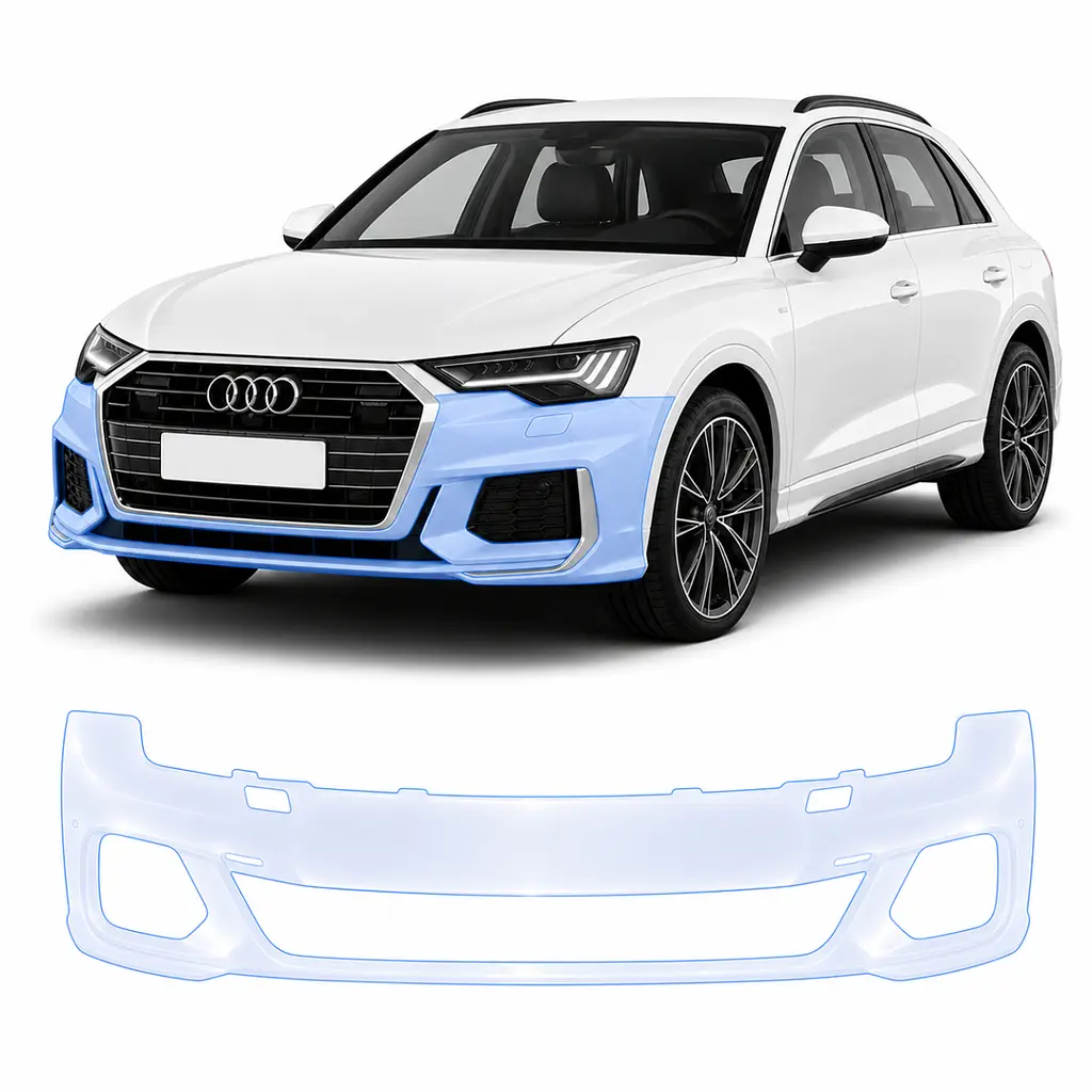 Антигравійна захисна бронеплівка за лекалами для Audi Q3 F3 2018-2024 - передній бампер
