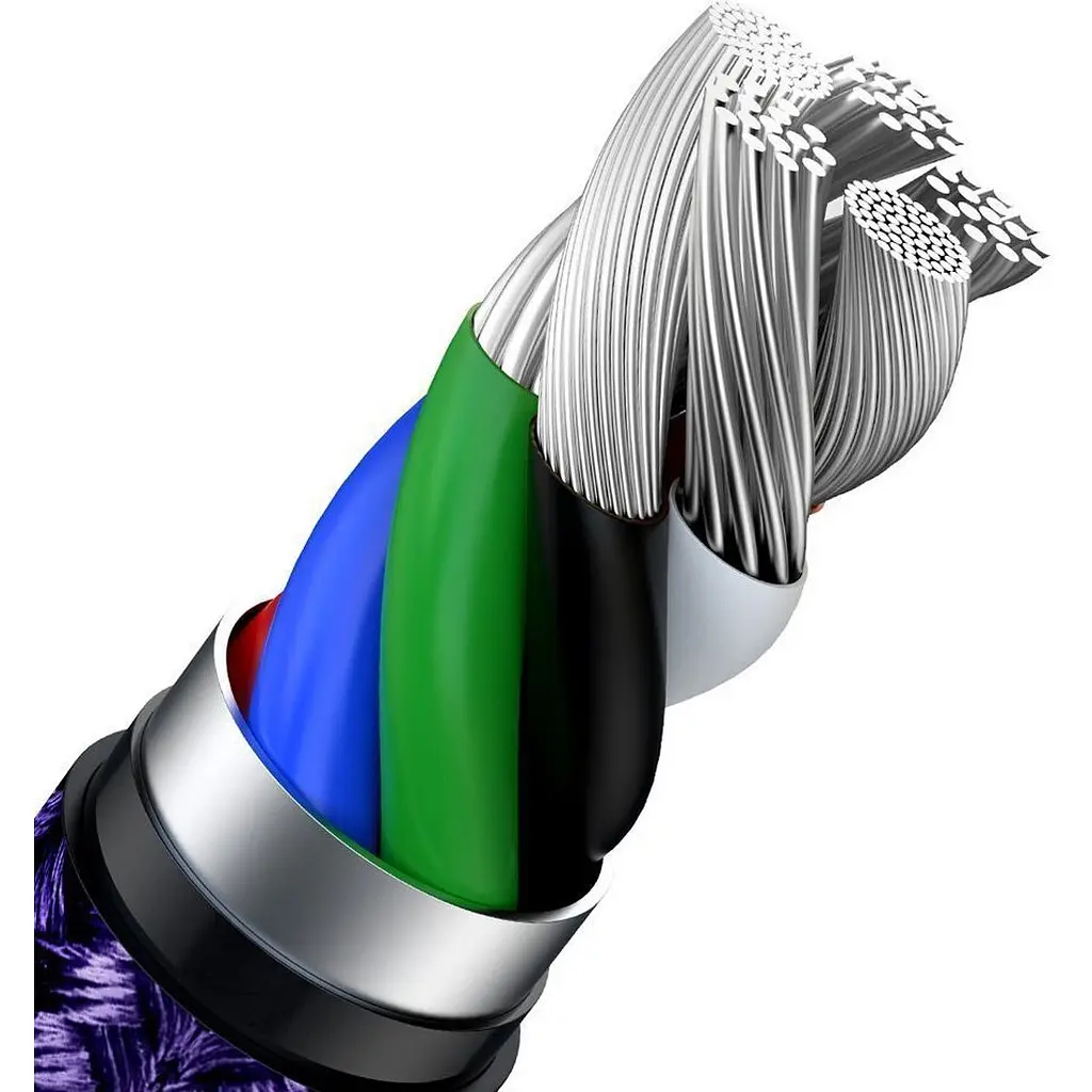 Кабель Baseus Cafule Metal USB-C to Lightning PD 20W 1m Purple (CATLJK-A05) [169508] - фото 4