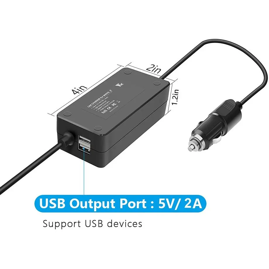 Автомобильное зарядное устройство DJI для квадрокоптера DJI Mavic 3 / 3 Pro / 3T / 3E DC 17.6V-3A x 2 порта - фото 3