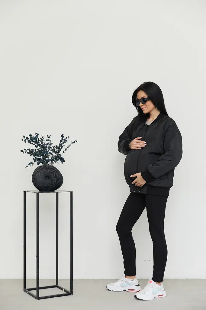 Бомбер для беременных демисезонный Knoxville размер L-XL Lullababe Черный - фото 2