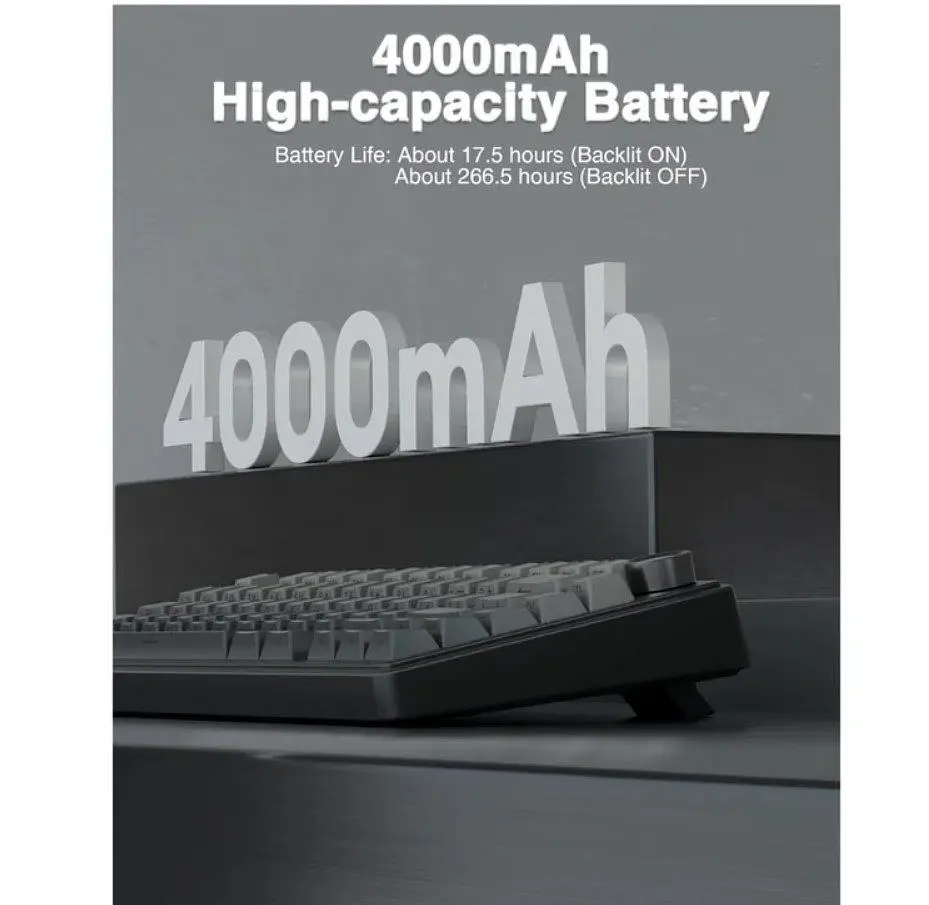 Клавіатура ігрова Aula Mechanical F-75 Wireless Black-Grey Gasket Reaper Switch Hot-Swap 2.4G/Bluetooth - фото 9