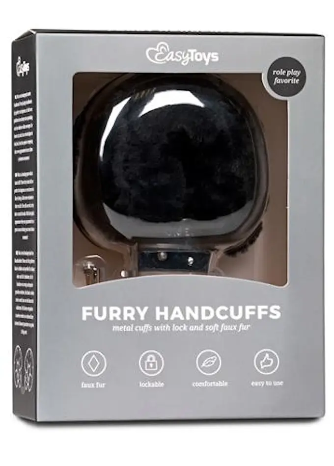 Наручники EasyToys Furry Handcuffs (черный) - фото 3