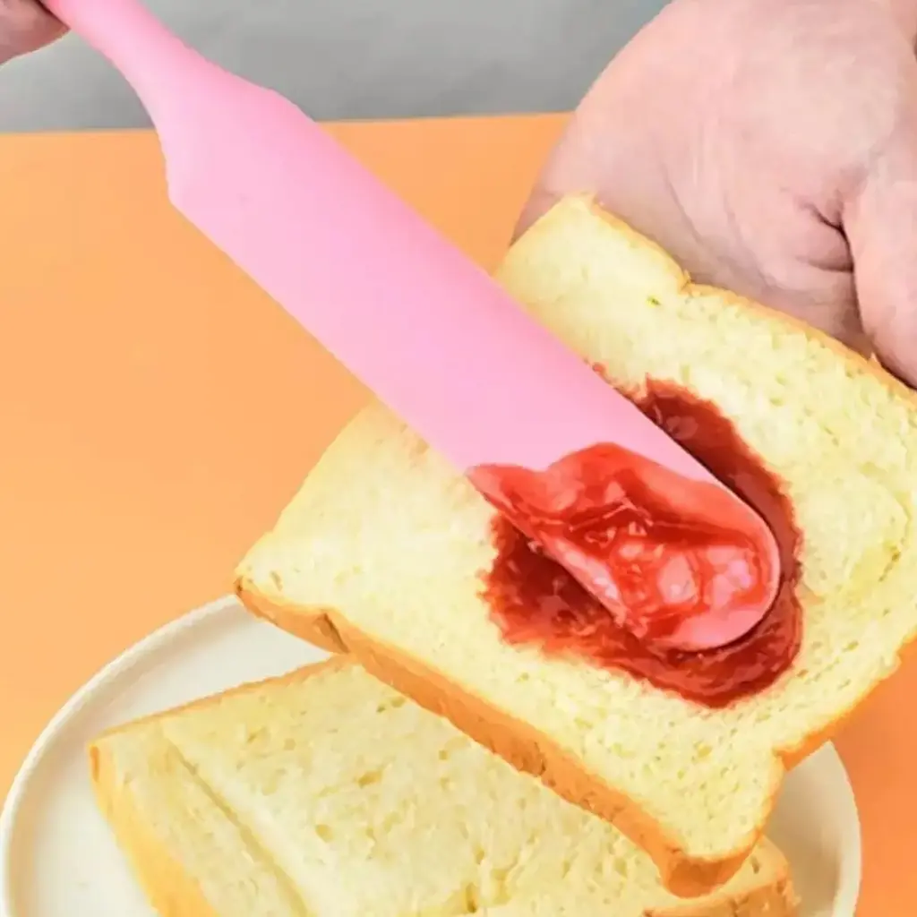 Шпатель кондитерський силіконовий лопатка кондитерська для торта 24 см, Kitchen Master Червоний 87104 - фото 2