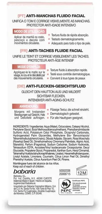 Флюїд Babaria Moisturizing Fluid Anti-Dark Spot для обличчя проти пігментних плям SPF 20, 40 мл - фото 2