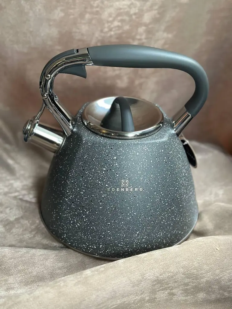 Металлический чайник Edenberg EB-1981 со свистком 3 л Серый - фото 2