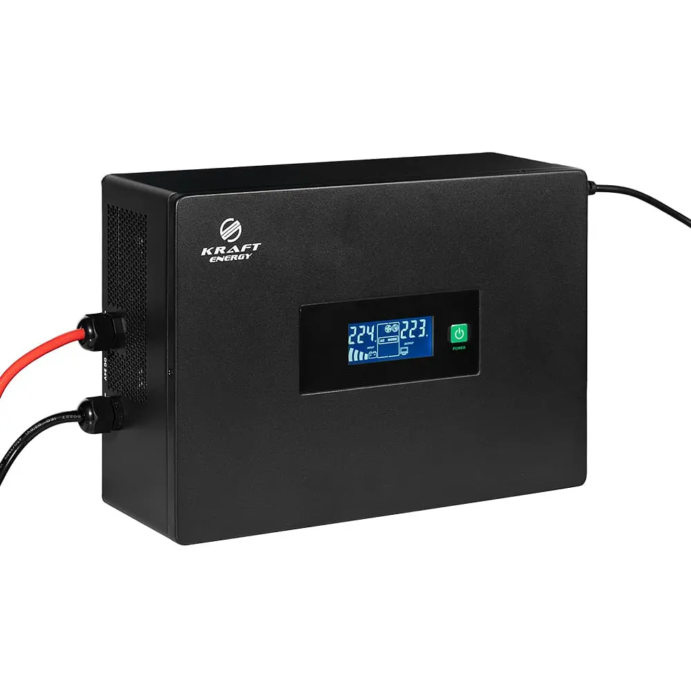 Високочастотний інвертор 1500VA/1.5kW Kraft KRF-SAVR1500VA/1.5kW-24V під зовнішній акумулятор (42-00114) - фото 3