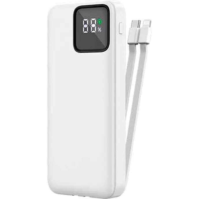 Зовнішній акумулятор Wiwu JC-18 10000mAh LED Battery Capacity White [99470] - фото 2