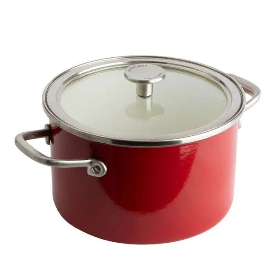 Каструля з кришкою KitchenAid Steel Core, 24 см, 6 л, червоний
