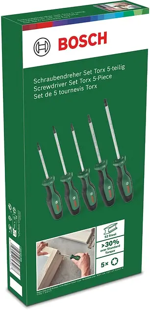 Отвертка Torx T10, 15, 20, 25, 30 набор 5шт Bosch hoz0014147 - фото 5