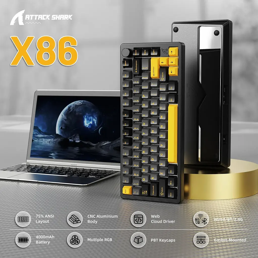 Клавіатура Attack Shark X86 RGB Custom Matcha Switch Starry Black (AS-6972792471426-SB-UA) [166723] - фото 5