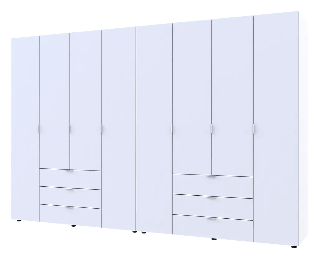 Шафа для одягу Doros Гелар розпашна комплект 4+4 ДСП 310х49,5х203,4 Білий (42002121) - фото 2