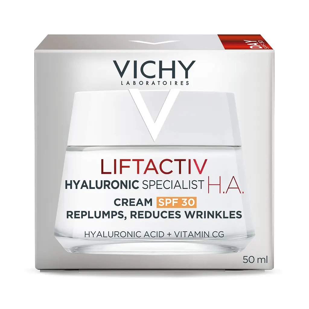 Антивіковий крем тривалої дії з сонцезахисним фактором Vichy Liftactiv HA Корекція зморшок та пружність шкіри SPF 30 для всіх типів шкіри 50 мл - фото 4