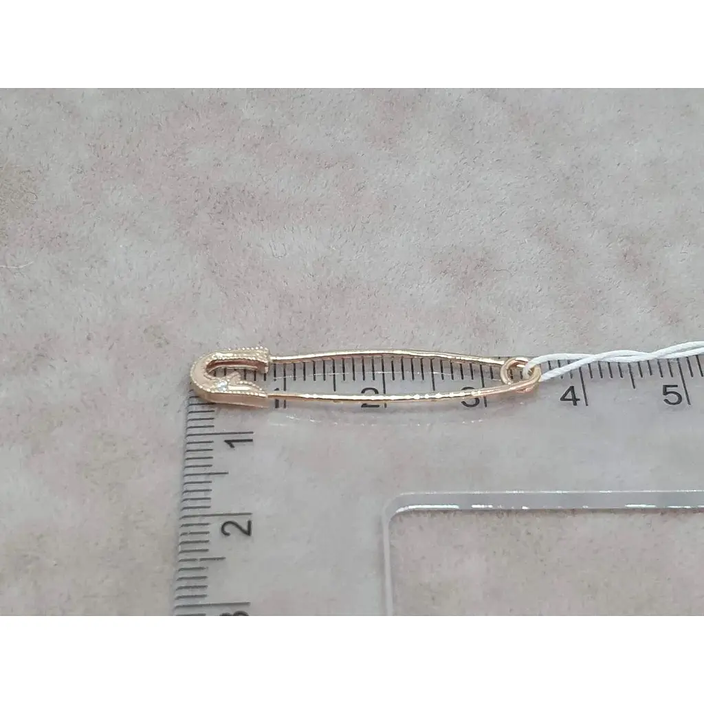 Золота брошка-шпилька Гаразд з діамантом. 3083387 - фото 3