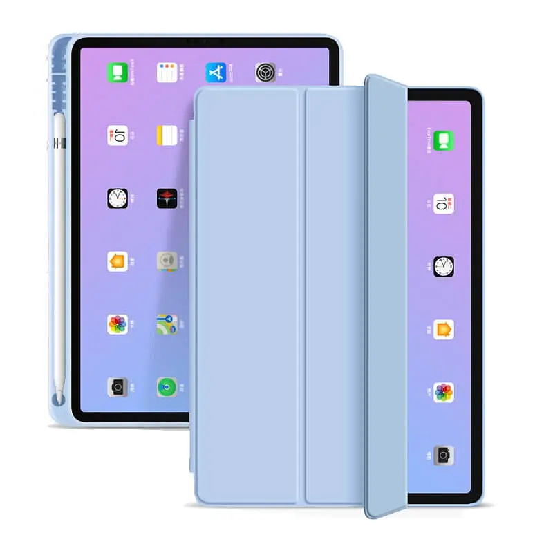 Чохол-книжка BeCover Tri Fold Soft TPU із кріпленням Apple Pencil для Apple iPad Air (4/5) 2020/2022 10.9 Світло-блакитний - фото 2