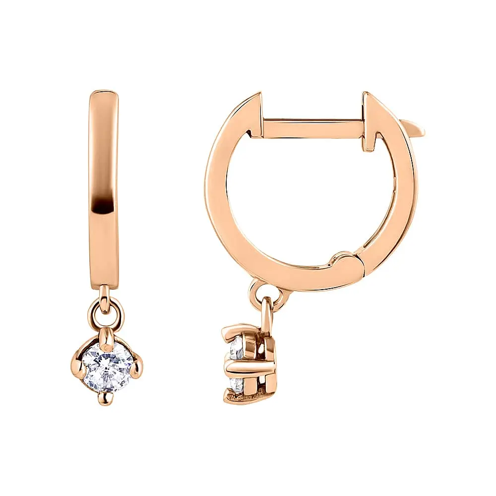 Сережки з червоного золота (з40032)