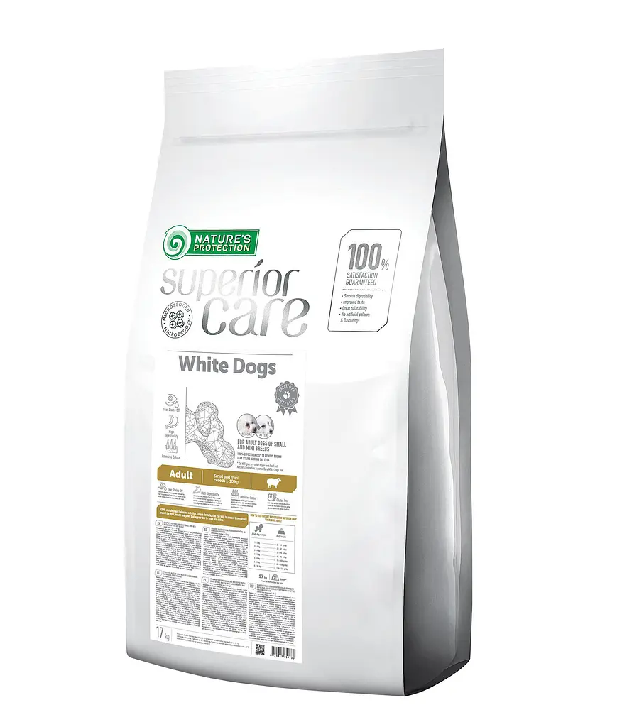 Сухий корм для собак малих порід з білим забарвленням шерсті Nature's Protection SC White Dogs Adult Small and Mini, 17 кг